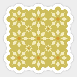 Geometric Floral Pattern in Yellow Sticker